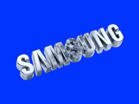 Логотип samsung в металлике