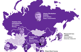 HowMuch показала карту с самыми богатыми людьми в каждой стране мира