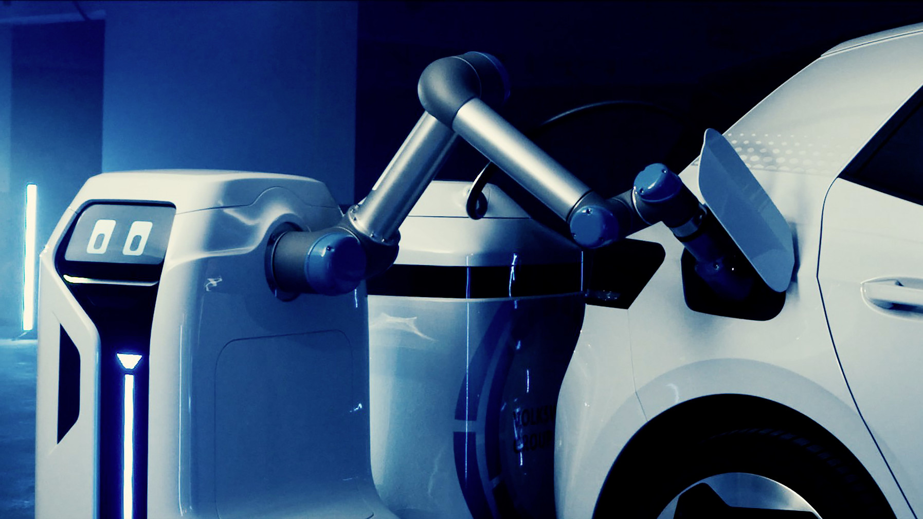Volkswagen показал прототип робота для зарядки электромобилей