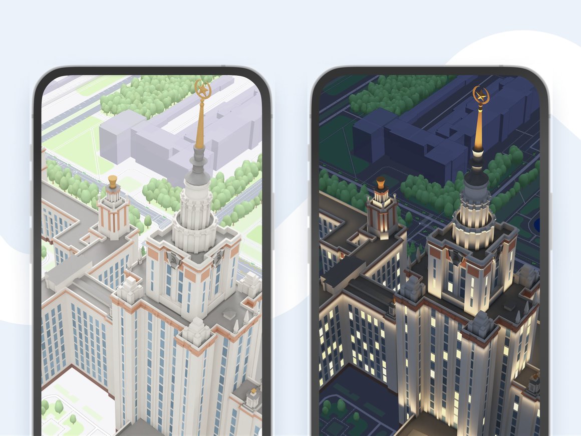 «Яндекс.Карты» добавили 3D-модели достопримечательностей Москвы и Санкт-Петербурга