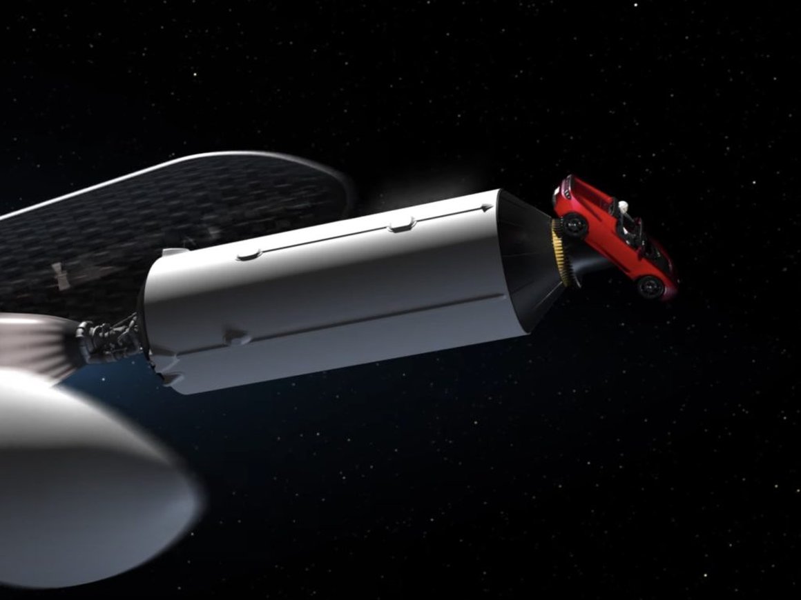 Илон Маск показал новое видео запуска Falcon Heavy с Tesla