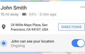 Google Maps начал показывать уровень заряда смартфона при отправке местоположения