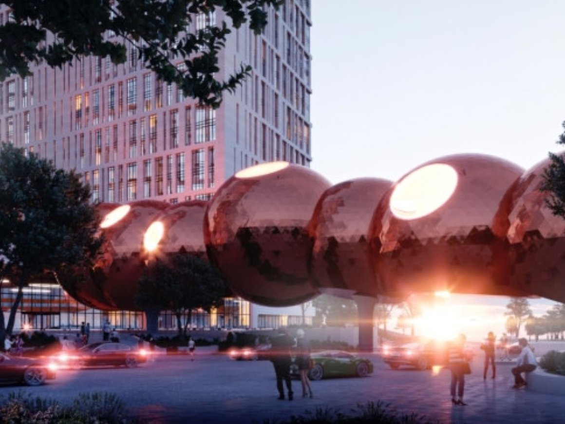 В «Москва-Сити» построят 95-метровый мост из зеркальных сфер