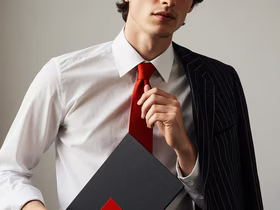 Мужчина в рубашке и красном галстуке