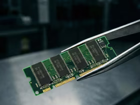 Оперативную память DRAM держат пинцетом