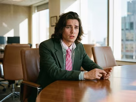 мужчина в зелёном пиджаке скрещивает пальцы