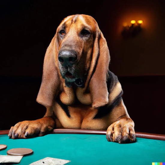 бассет-хаунд играет в покер