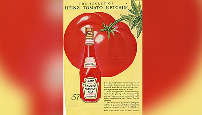 Реклама кетчупа Heinz в журнале — 1927 год