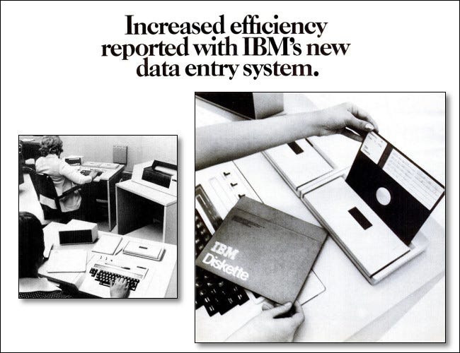 история дискет, реклама IBM 3740