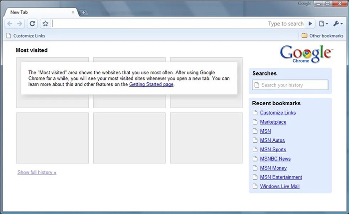 google chrome 2009, старый интерфейс хром, как раньше выглядел гугл хром 