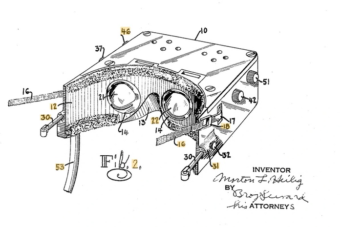 Эскиз из патента Мортона Хелига 1962 года. 
