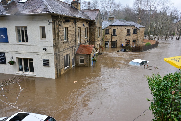 наводнение в городе, паводок, великобритания