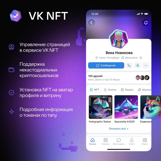 Интерфейс VK NFT