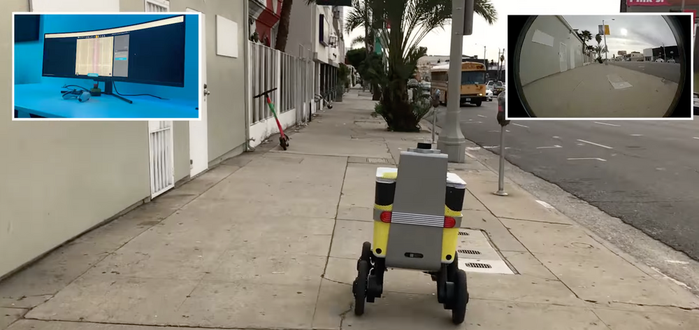 Скриншот: робот Serve Robotics на улице