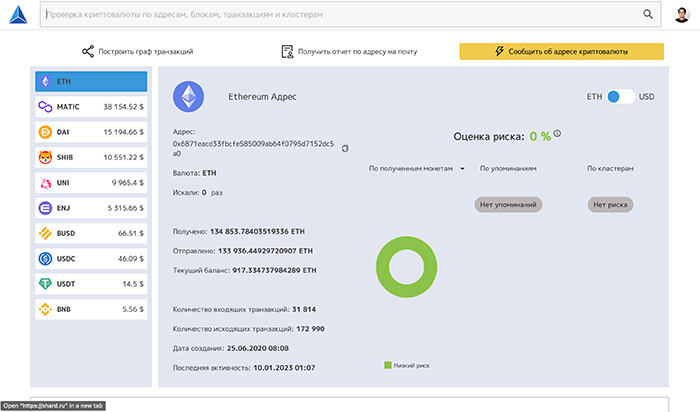 Скриншот интерфейса «ШАРД»