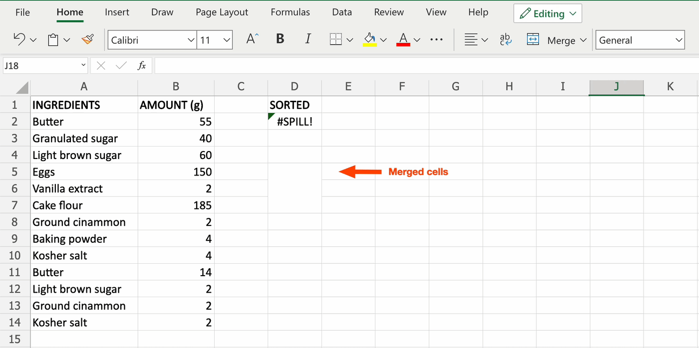 как разделить ячейки внутри диапазона, Excel 