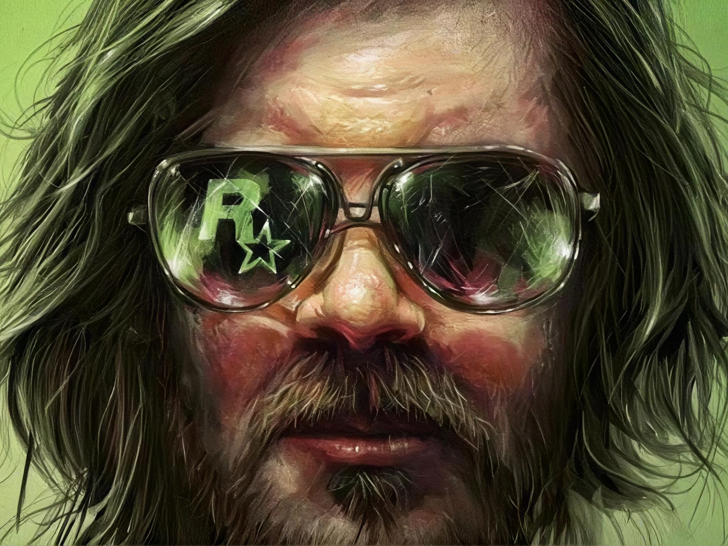 Мужчина в очках с логотипом Rockstar