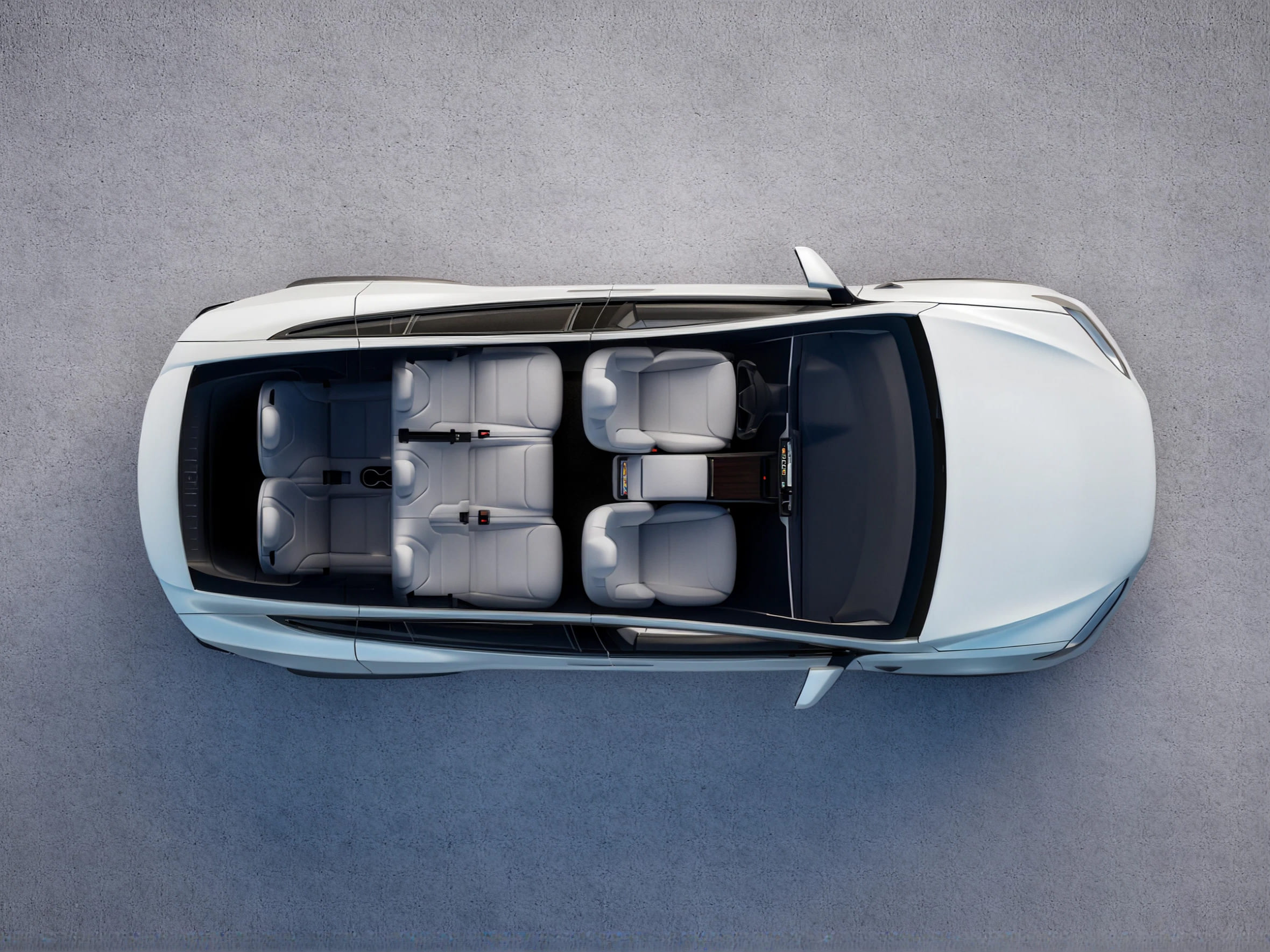 Автомобиль Tesla вид сверху